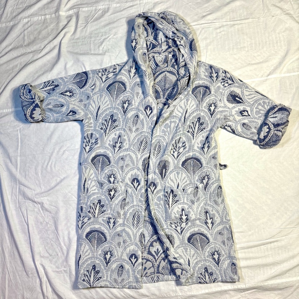 LET’S TALK TOWELS Turkish Cotton Palmette Robe Beach Cover Up - Picture 3 of 14